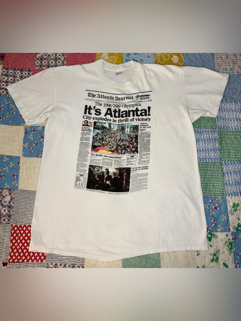 VTG 1996 The Atlanta Journal Summer Olympics Winning Bid Single Stitch Tee XL